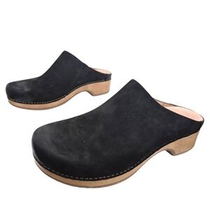 Dansko Brenda Mules Clogs size 39 Black Burnished suede Nubuck Comfort shoes